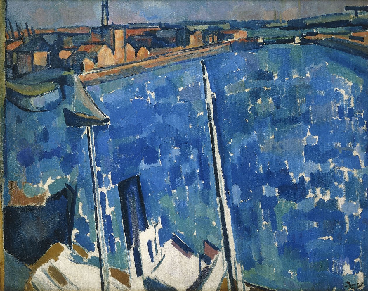 Havnen; Le Havre, ca. 1906-7 (olie på lærred) af Andre Derain