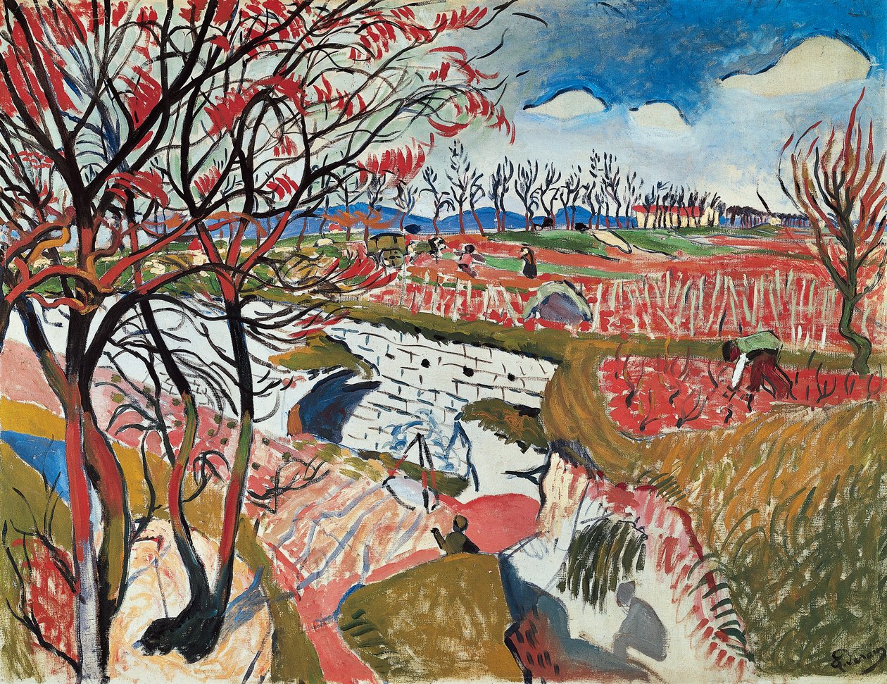 "Vinmarker om foråret af Andre Derain