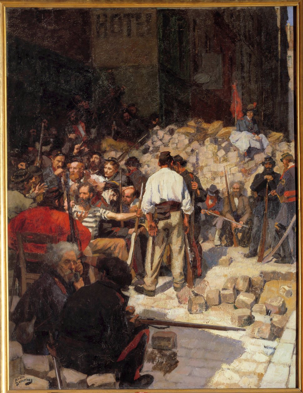 Paris Kommune: "Barrikaden eller ventetiden i maj 1871" af Andre Devambez