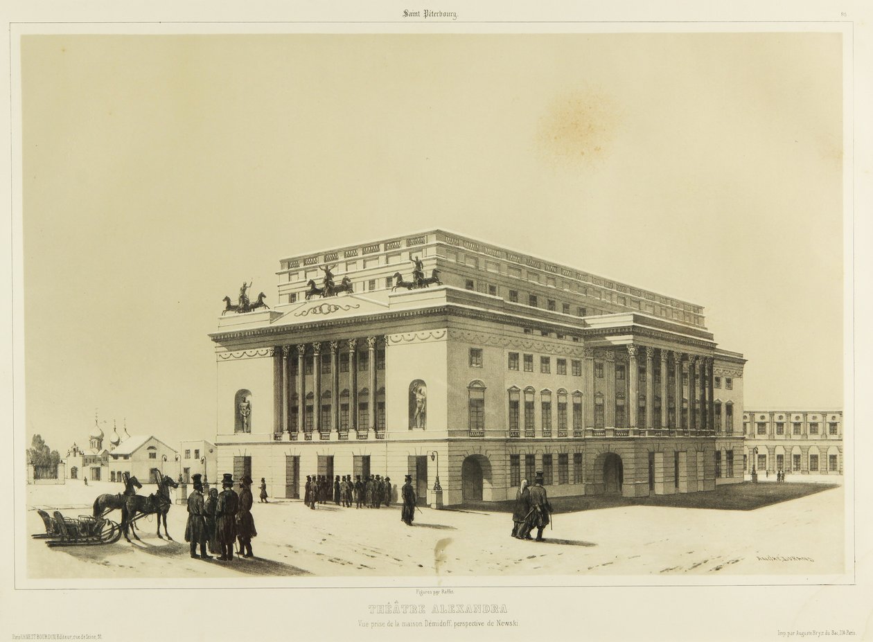 Alexandrinsky-teatret i Sankt Petersborg, ca. 1840 af Andre Durand