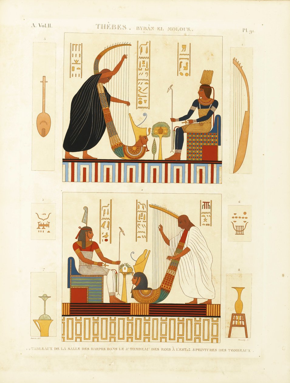 Malerier af to harpere i Farao Ramses III