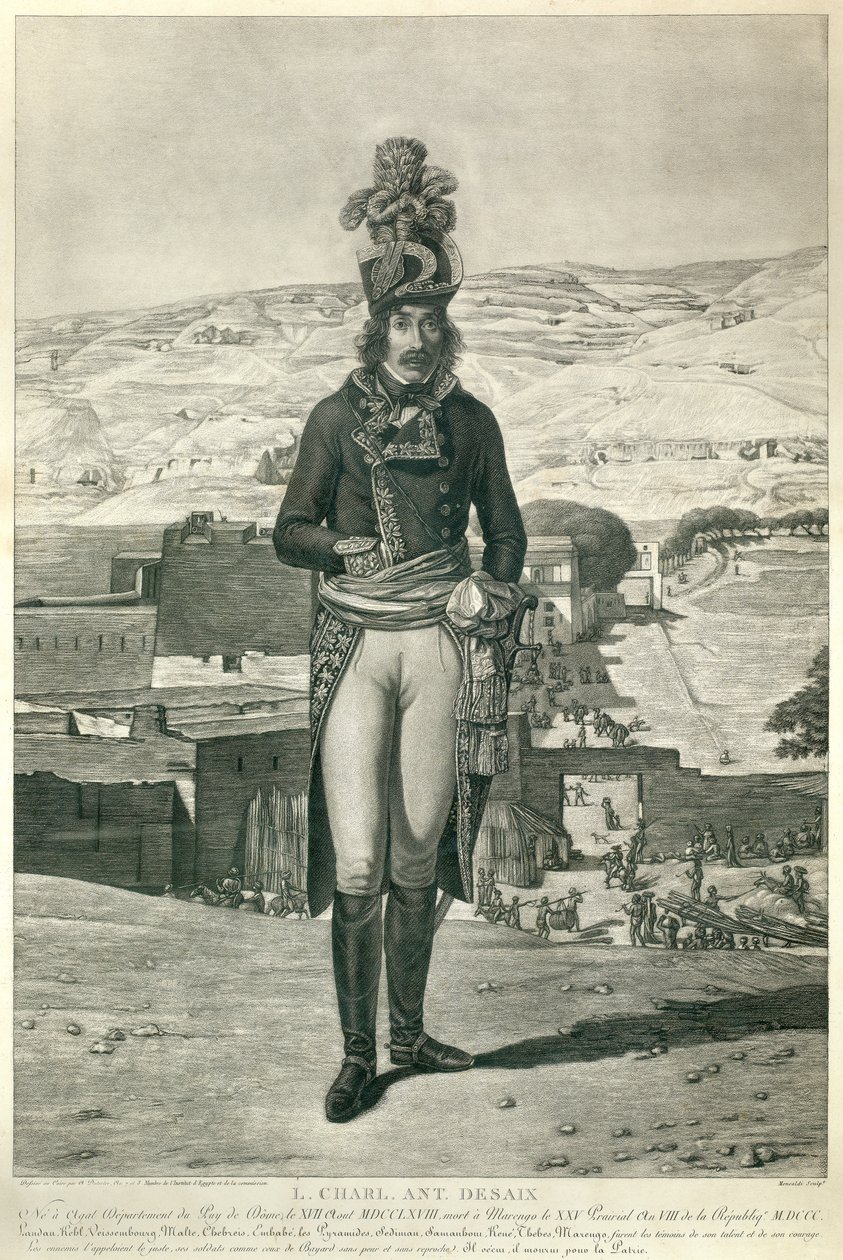 Portræt til fods af general Louis Charles Antoine Desaix under Egyptens felttog i 1798 af Andre Dutertre