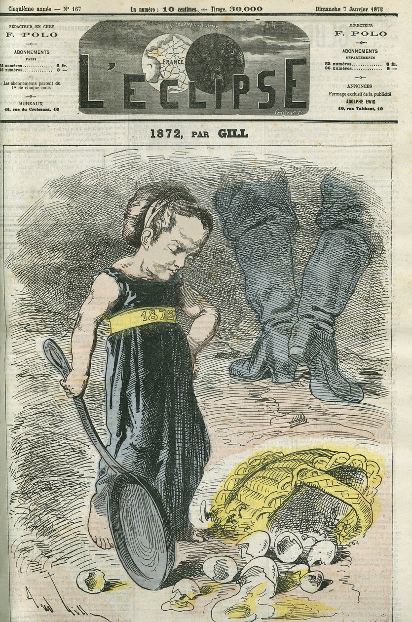 1872, en lille pige ser på sin kurv med revner. Cover i "" L