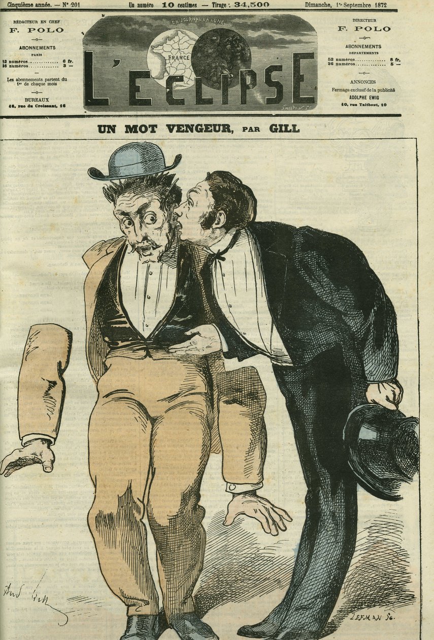 Et hævngerrigt ord, den første herre får armene faldende, da han hører ordet "censur". Cover i "" L