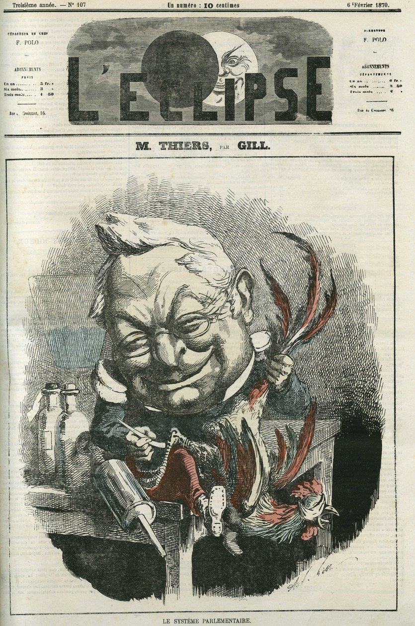 Adolphe Thiers (1797-1877), fransk historiker og politiker. Cover i "" L