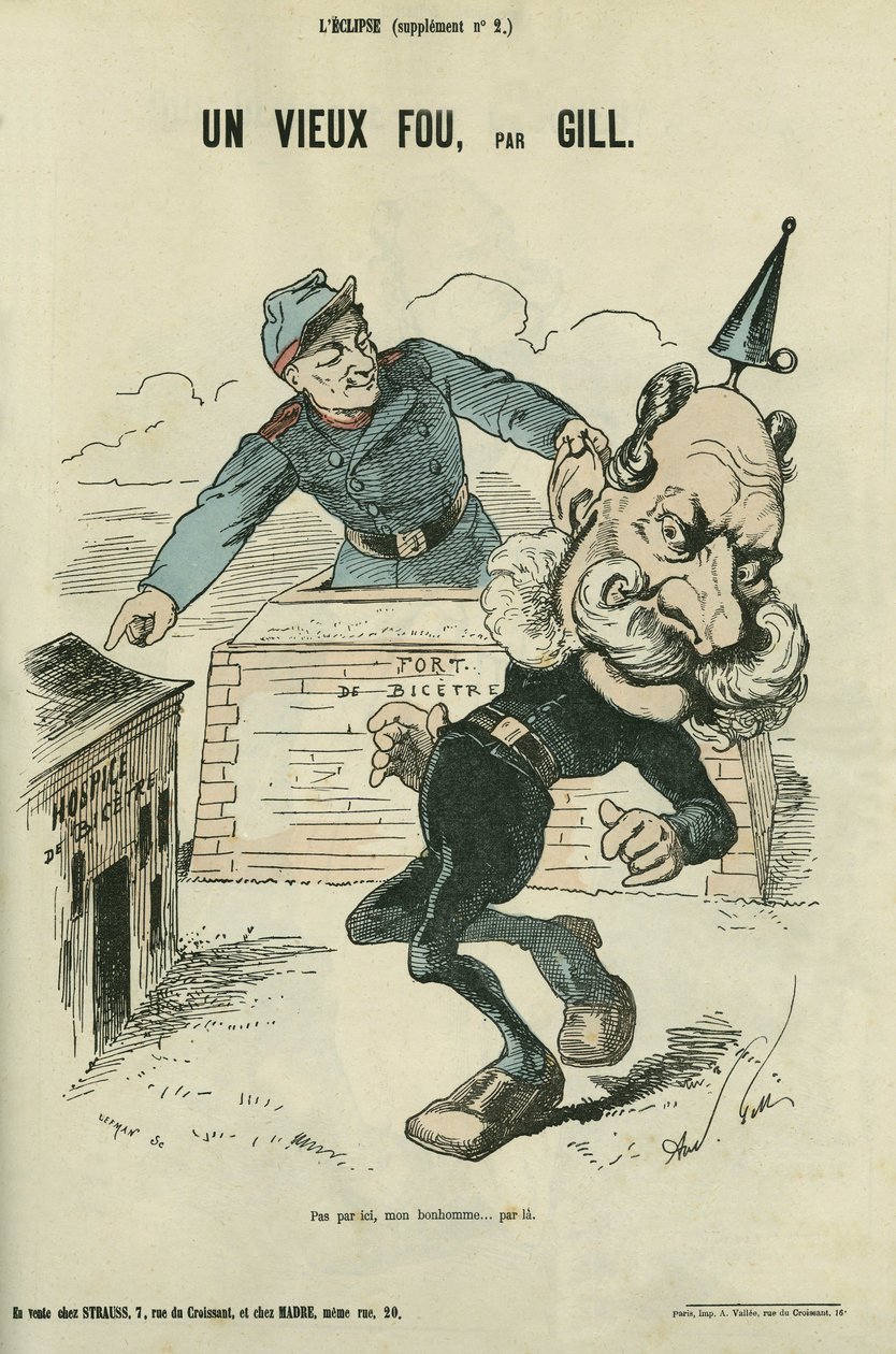 En gammel tåbe, karikatur af Vilhelm I af Tyskland (1797-1888). Tillæg i "" L