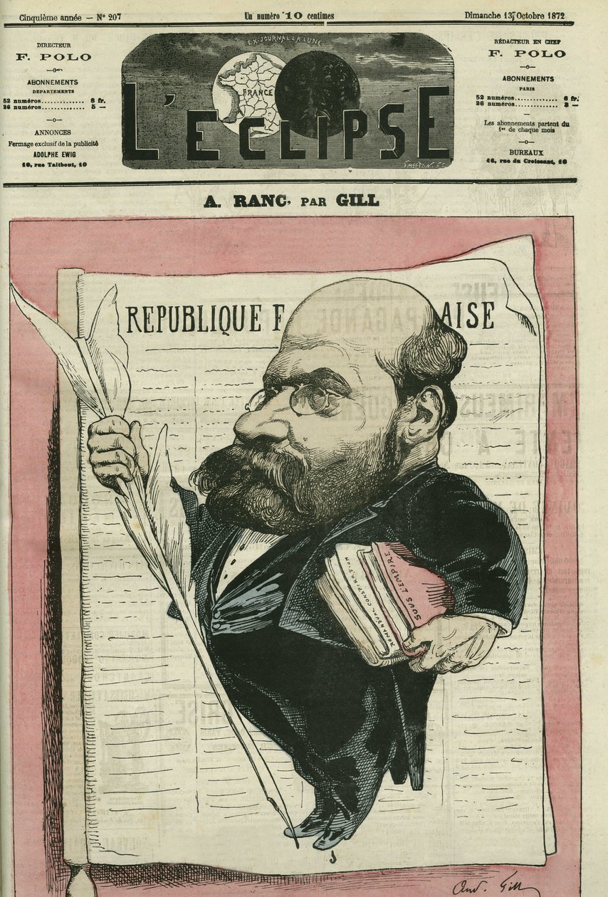 Arthur Ranc (1831-1908), fransk journalist og politiker. Cover i "" L
