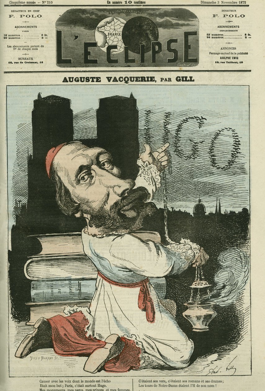 Auguste Vacquerie (1819-1895), fransk digter, dramatiker og journalist. Cover i "" L