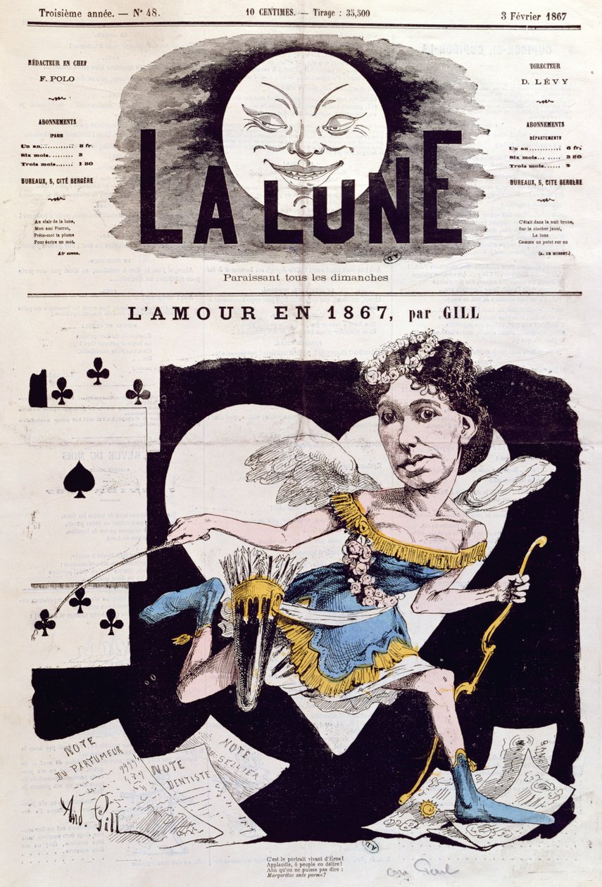 Karikatur af Cora Pearl (1842-c.1886) fra 