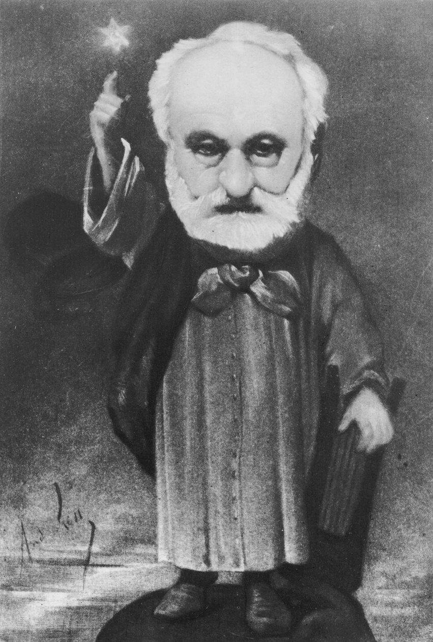 Karikatur af Victor Hugo (1802-85) som tryllekunstner af Andre Gill