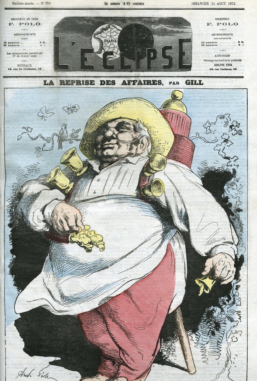 Tegneserie "" genoptagelse af virksomhed"". Cover i "" L