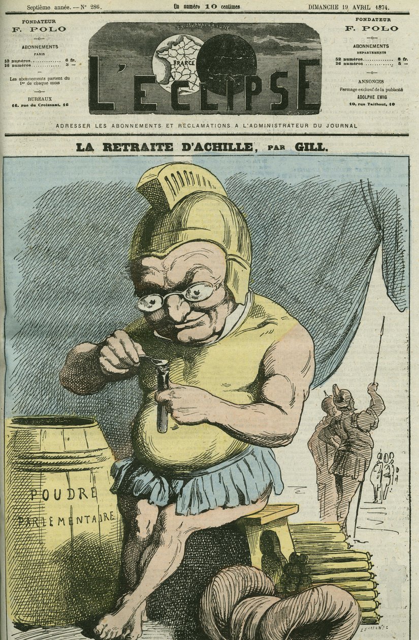 Tegneserie af Adolphe Thiers (1797-1877), fransk statsmand. Cover i "" L