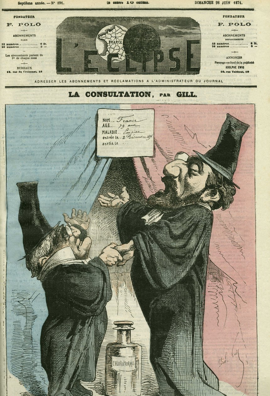 Tegneserie af Adolphe Thiers (1797-1877) og Leon Gambetta (1838-1882), franske politikere. Cover i "" L