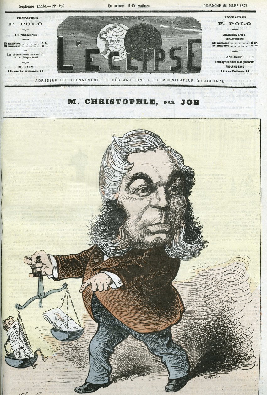 Tegneserie af Albert Christophle, fransk politiker. Cover i "" L