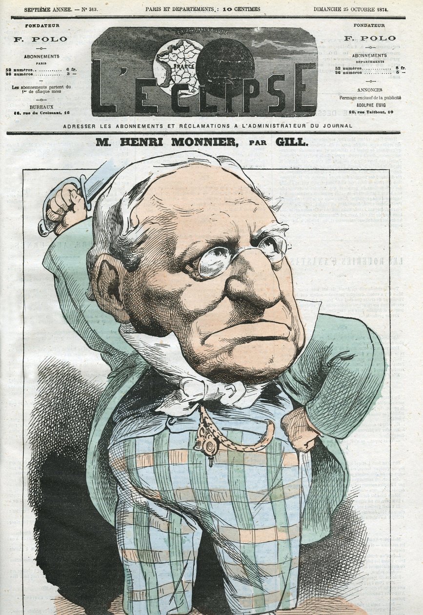 Tegnefilm af Henri Monnier (1799-1877), fransk dramatiker, tegneserietegner, skuespiller. Cover i "" L