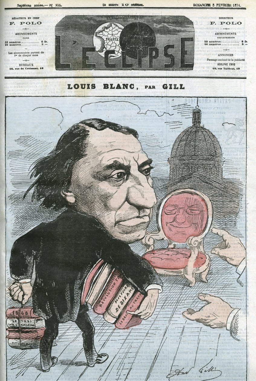 Tegneserie af Louis Blanc (1811-1882), fransk politiker og historiker. Cover i "" L
