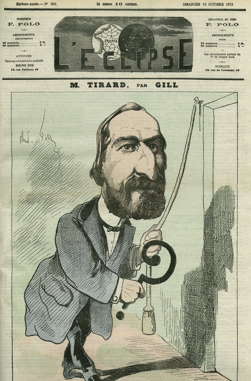 Tegneserie af Pierre Tirard (1827-1893), fransk politiker. Cover i "" L