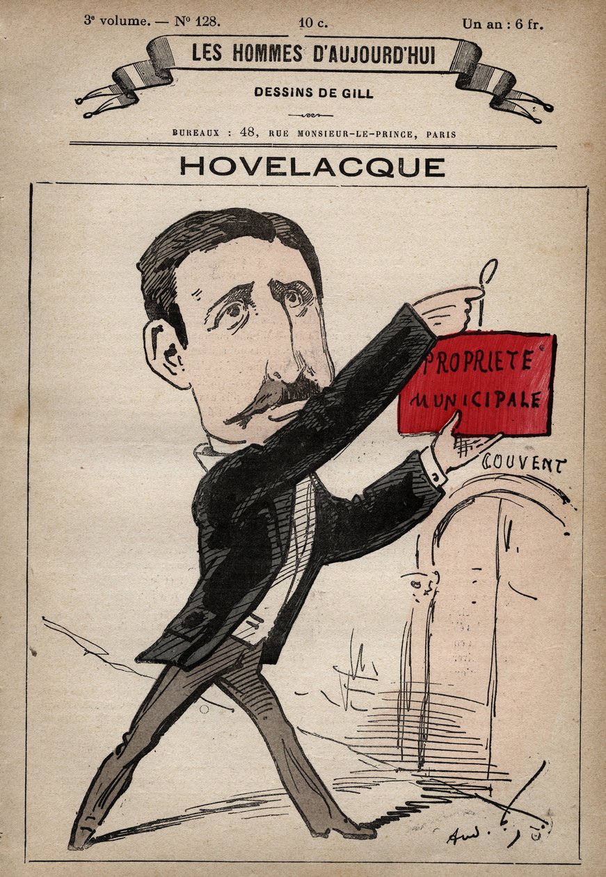Tegneserie af Abel Hovelacque 1873-1896 Engelsk lingvist og antropolog fra 