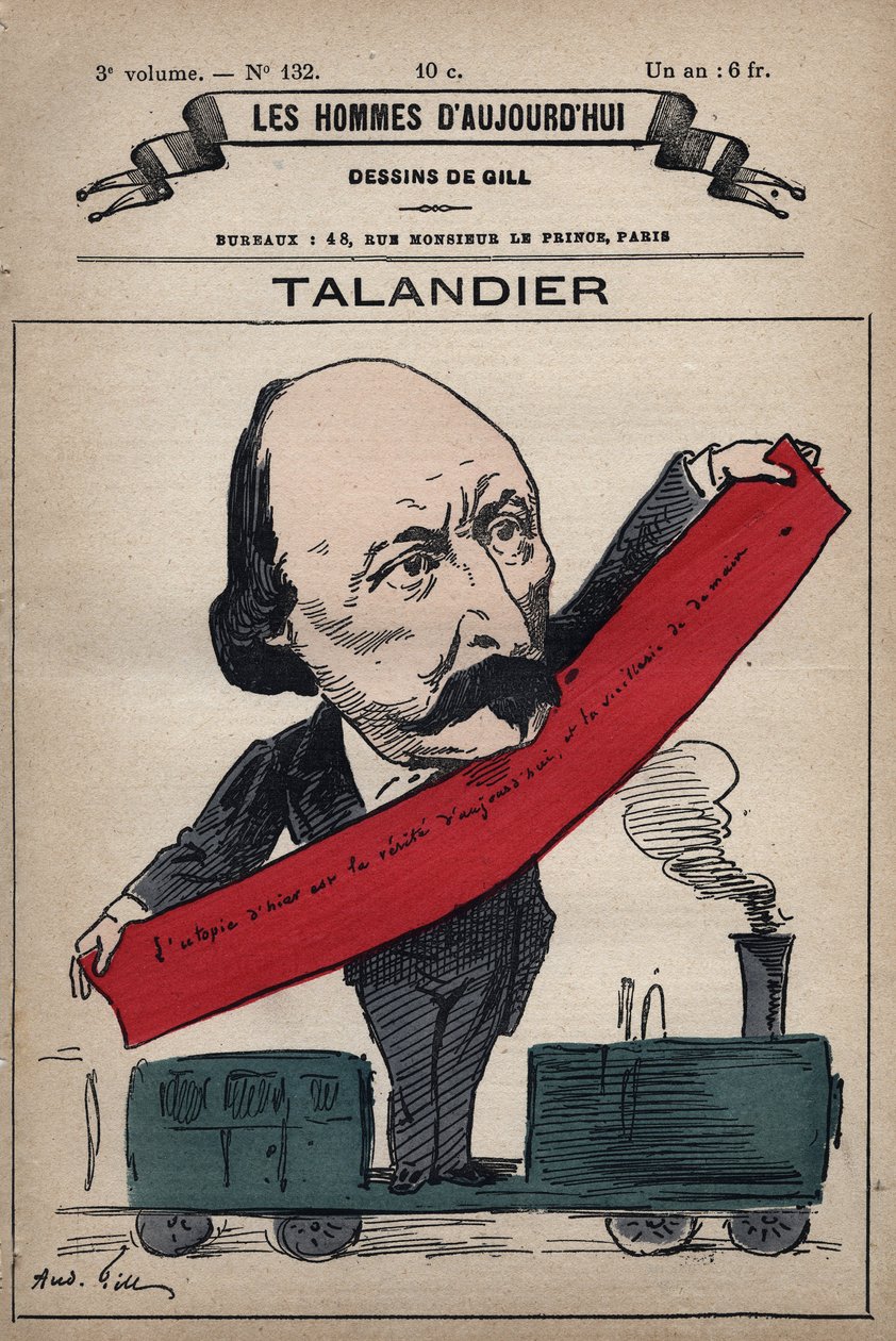 Tegneserie af Alfred Talandier (1822-1890) engelsk politiker fra 