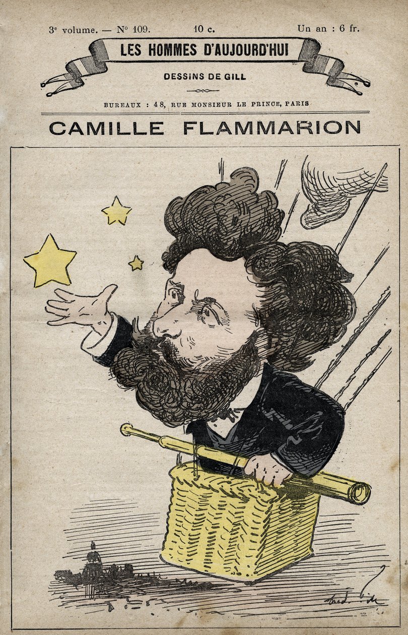 Tegneserie af Camille Flammarion Engelsk videnskabsmand fra 