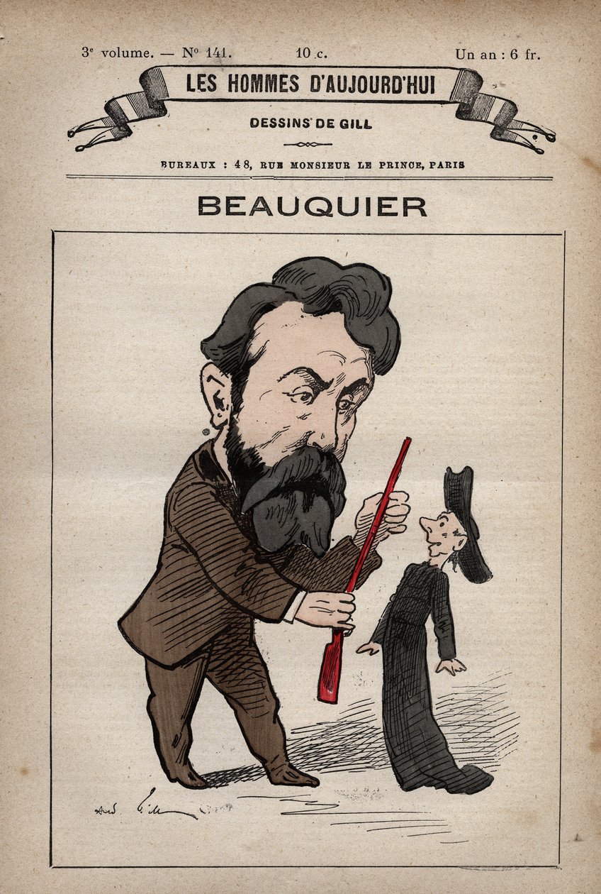 Tegneserie af Charles Beauquier fransk politiker 1833 - 1916 fra 