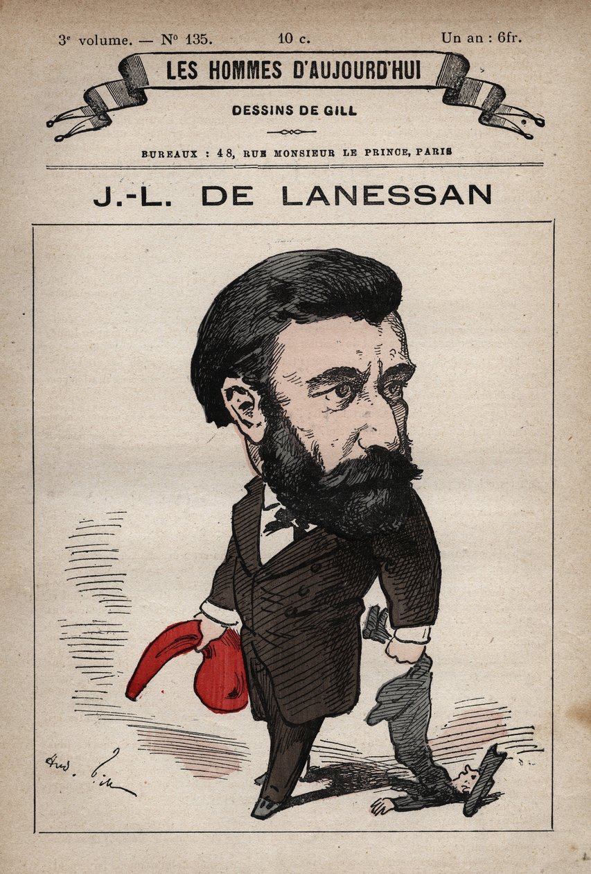 Tegneserie af Jean Marie Antoine de Lanessan (1843-1919) engelsk statsmand fra 
