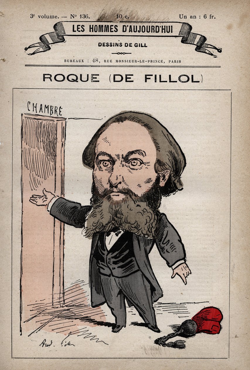 Tegneserie af Jean Thoxene Roque af Fillol 1824-1889 engelsk politiker fra 