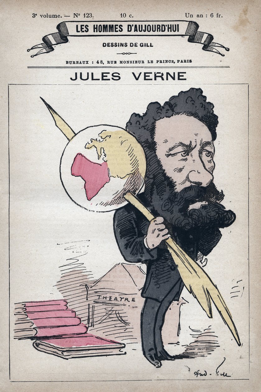 Tegneserie af Jules Verne (1828-1905) fra 