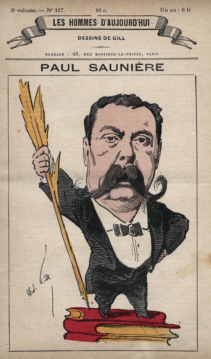 Tegneserie af Paul Sauniere (1827-1894) fra 