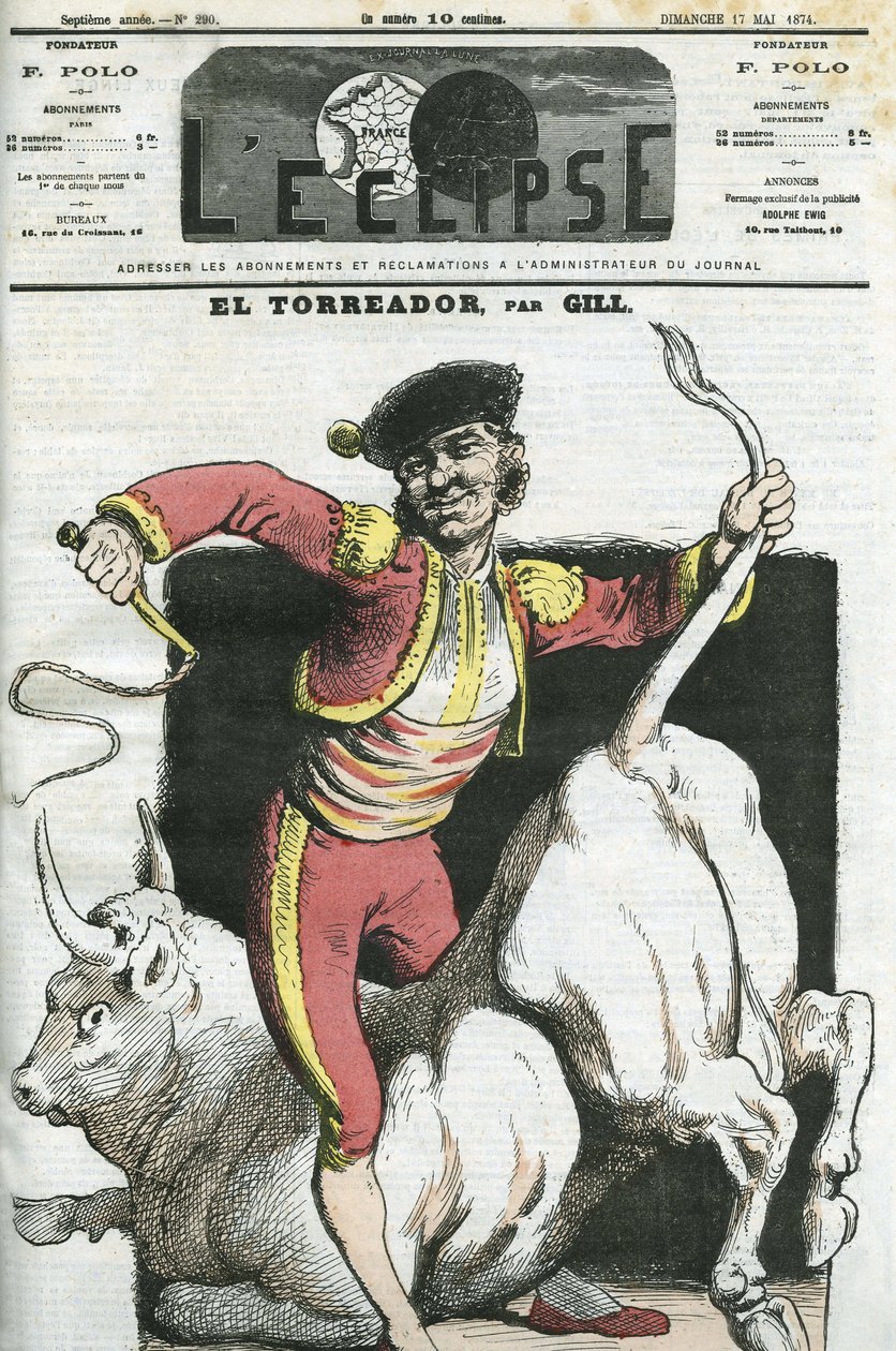 Tegnefilm af en Torreador. Cover i "" L