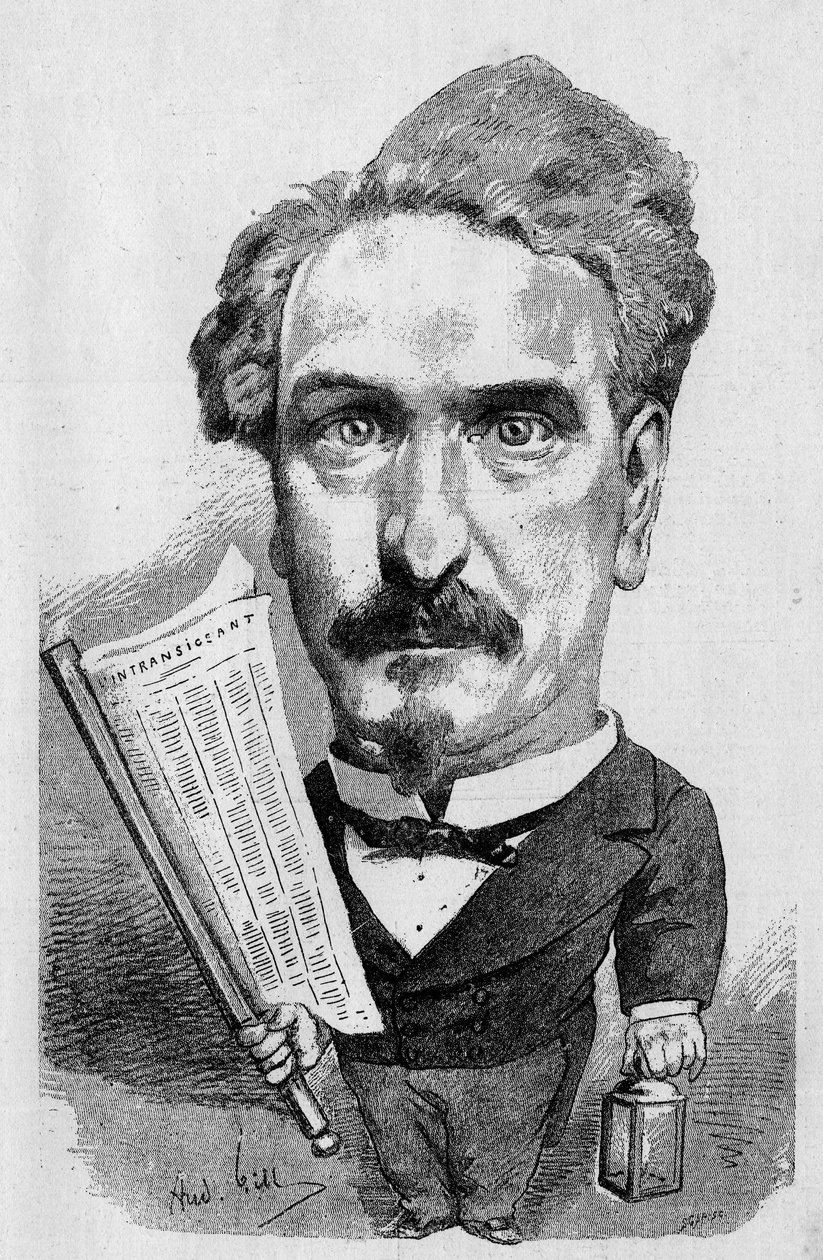 Tegning af Andre Gill, der repræsenterer Henri Rochefort (1831-1913), fransk journalist og politiker, I "" The Illustrous World" af Andre Gill
