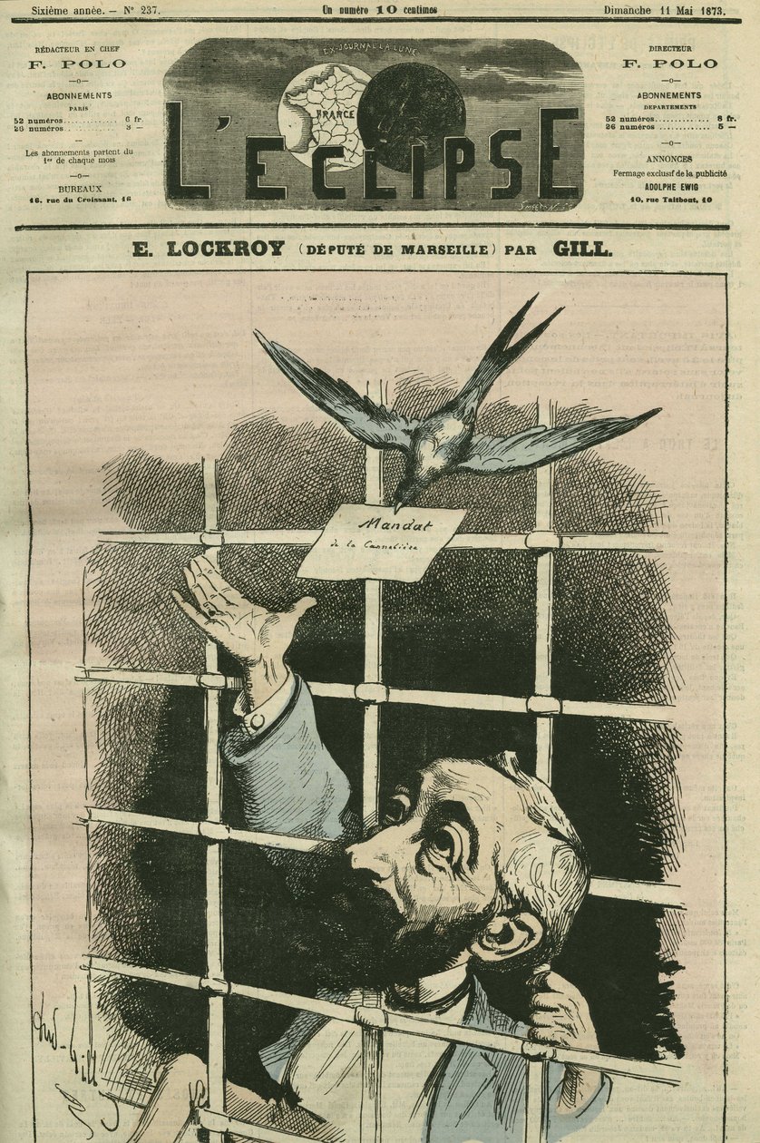 Edouard Simon Lockroy (1838-1913), fransk politiker, stedfortræder i Marseille. Cover i "" L