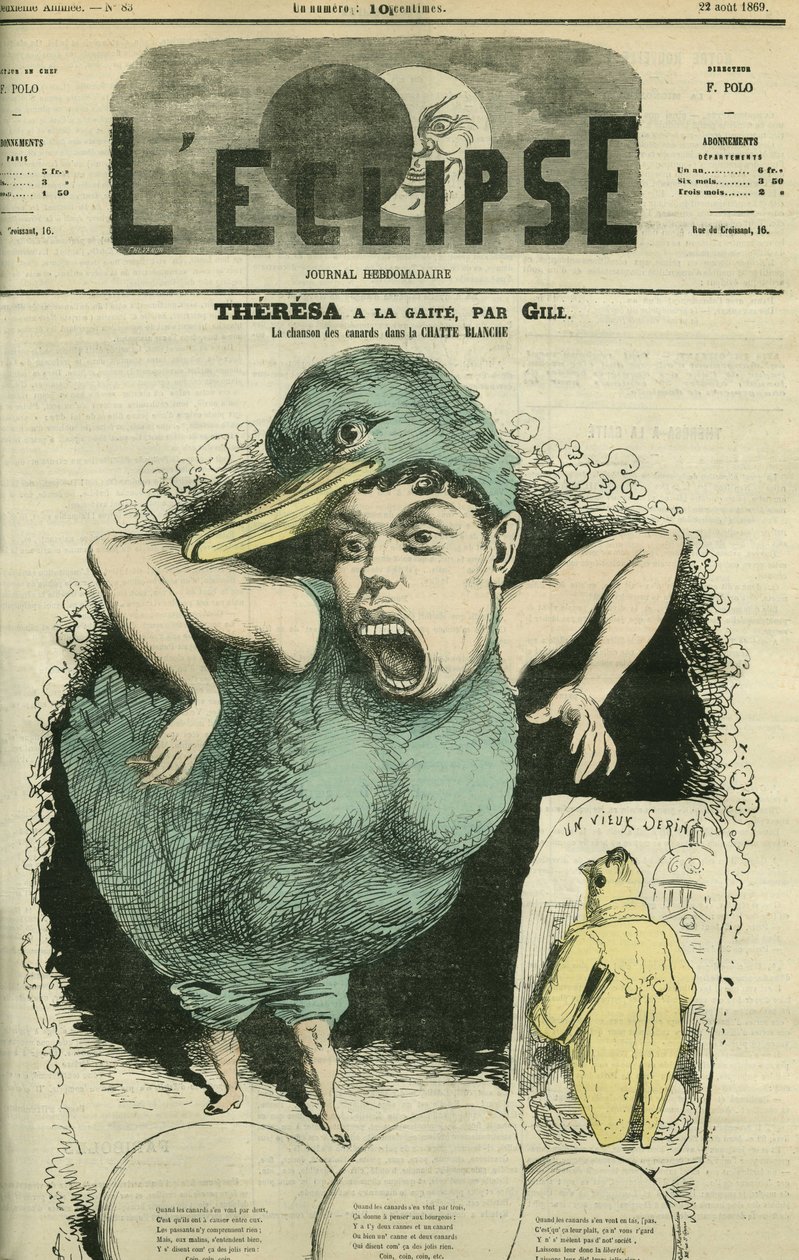 Emma Valendon dit Theresa (1837-1913), sangerinde i "The Tyrolean ducks" på Gaite Theatre. Cover i "" L