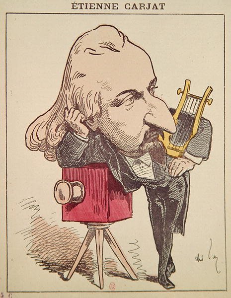Etienne Carjat, ca. 1890 (farve litho) af Andre Gill