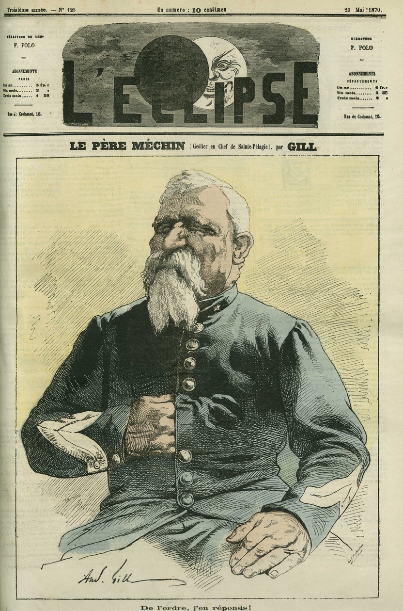 Fader Mechin, chefgeolier i Sainte-Pelagie-fængslet i Paris. Cover i "" L