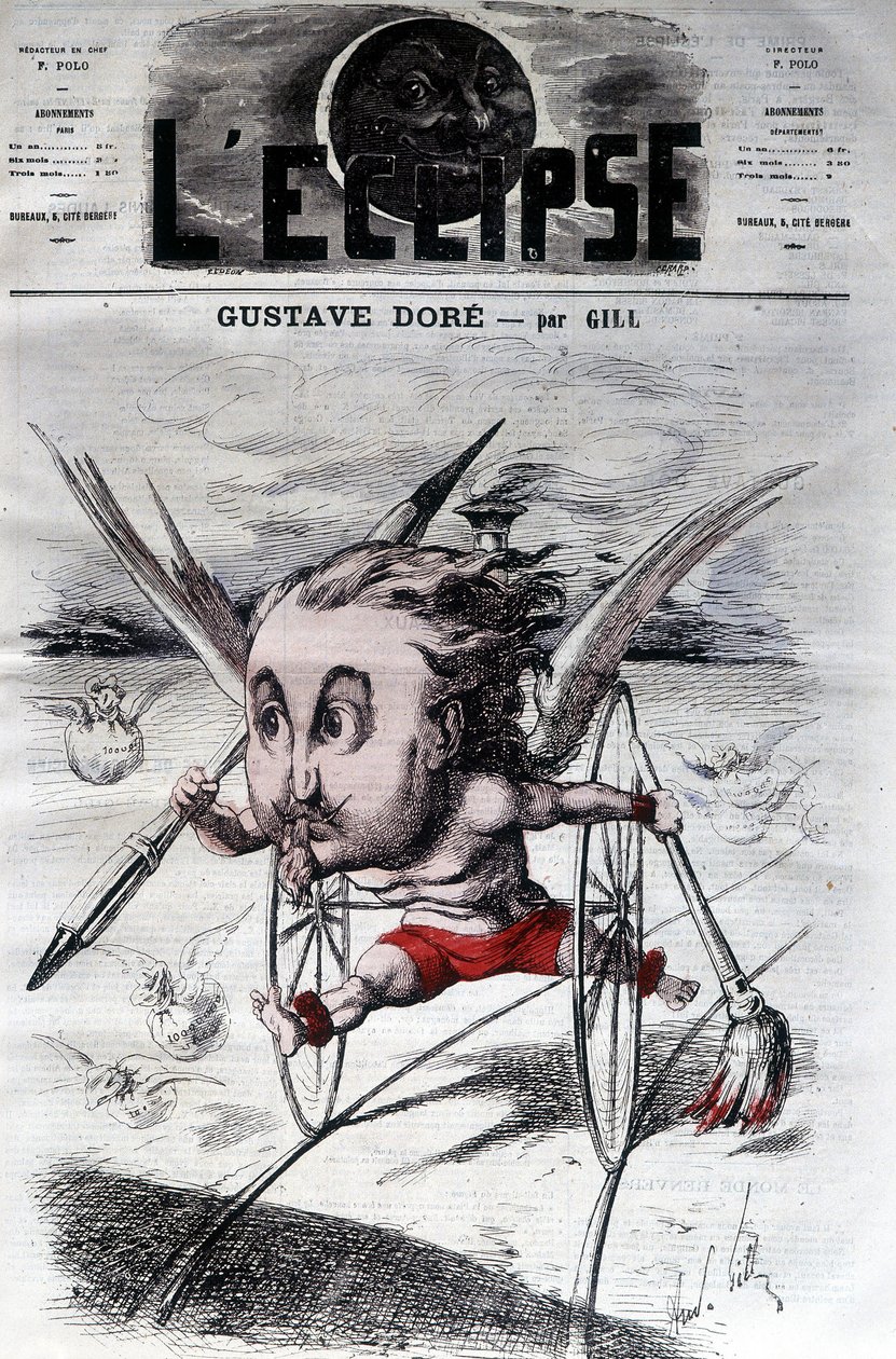 Gustave Doré. fransk tegner og maler (1832 til 1883). Tegnefilm DeGill. Formørkelsen. af Andre Gill