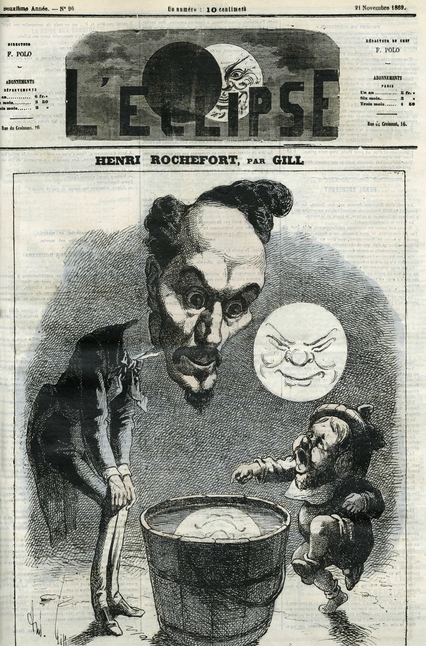 Henri Rochefort (1831-1913), fransk journalist, forfatter og politiker. Cover i "" L
