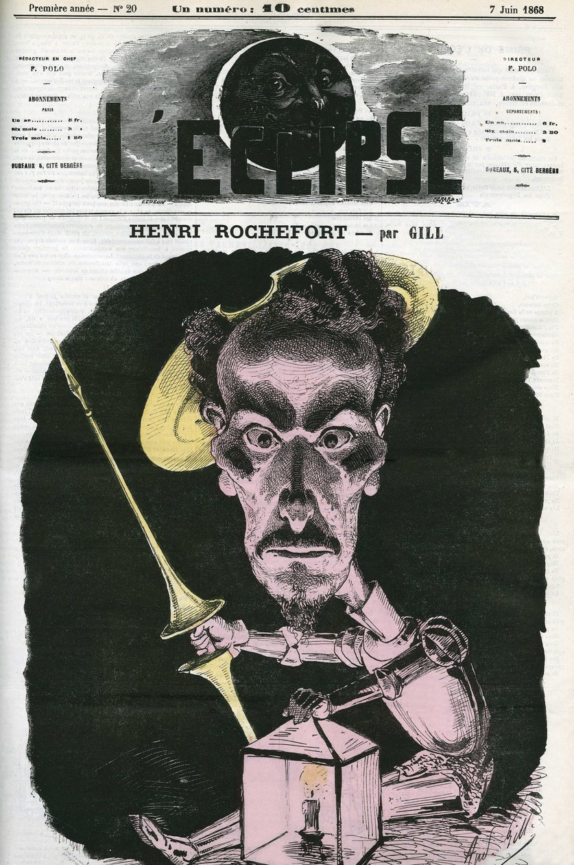 Henri Rochefort (1831-1913), fransk journalist, forfatter og politiker. Cover i "" L