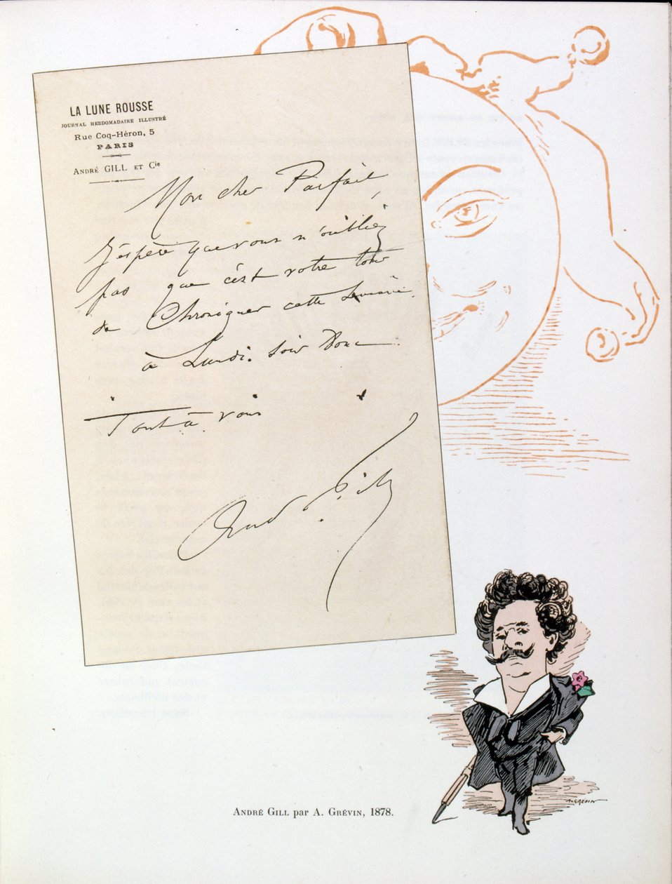 Illustration af Andre Gill (17. oktober 1840-1. maj 1885), fransk karikaturtegner. 19. århundrede (gravering) af Andre Gill