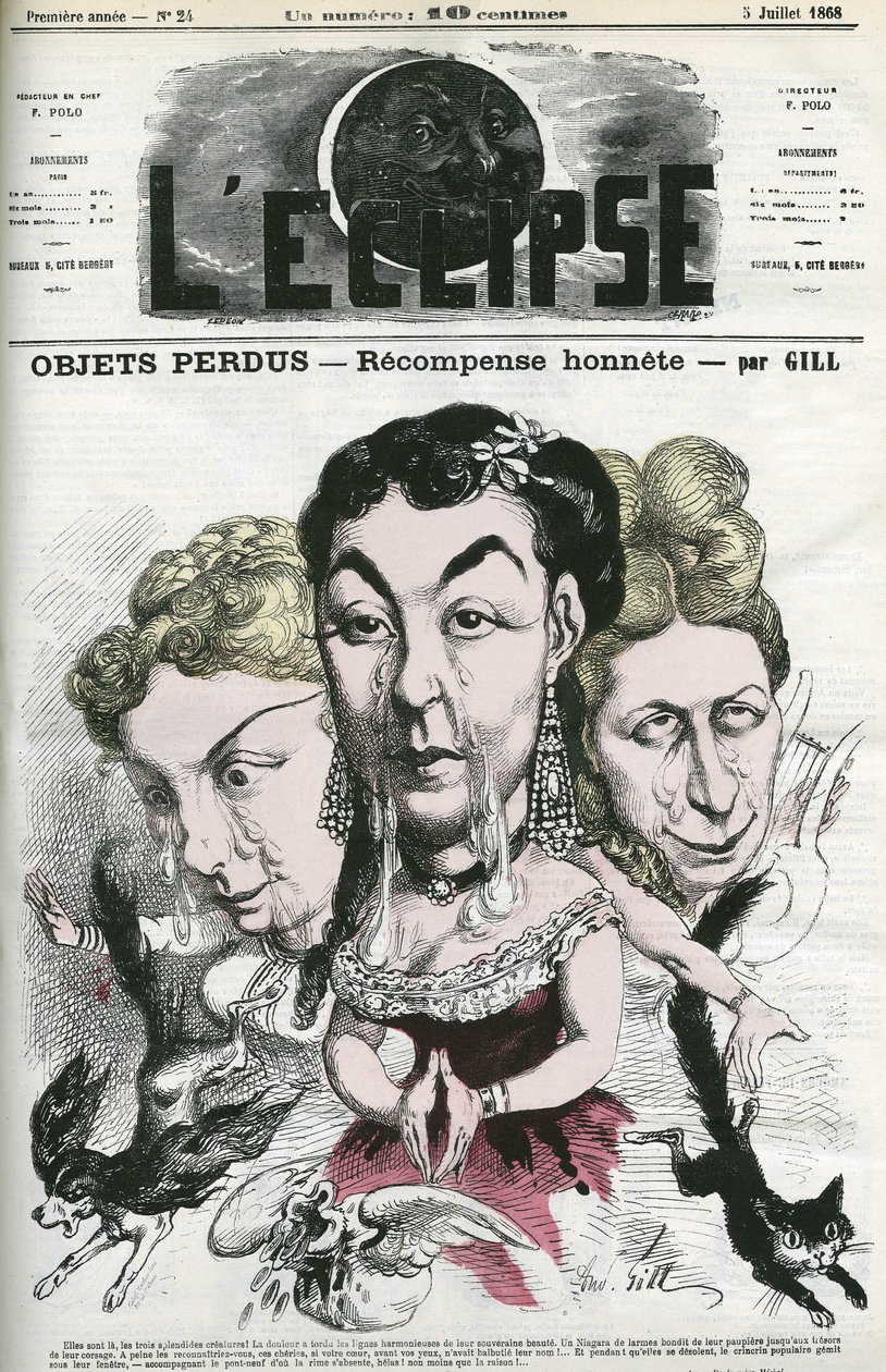 Illustration af "Lost Objects", sange, der fortæller historierne om 3 kvinder, der mistede deres hund, pung og kat. Cover i "" L