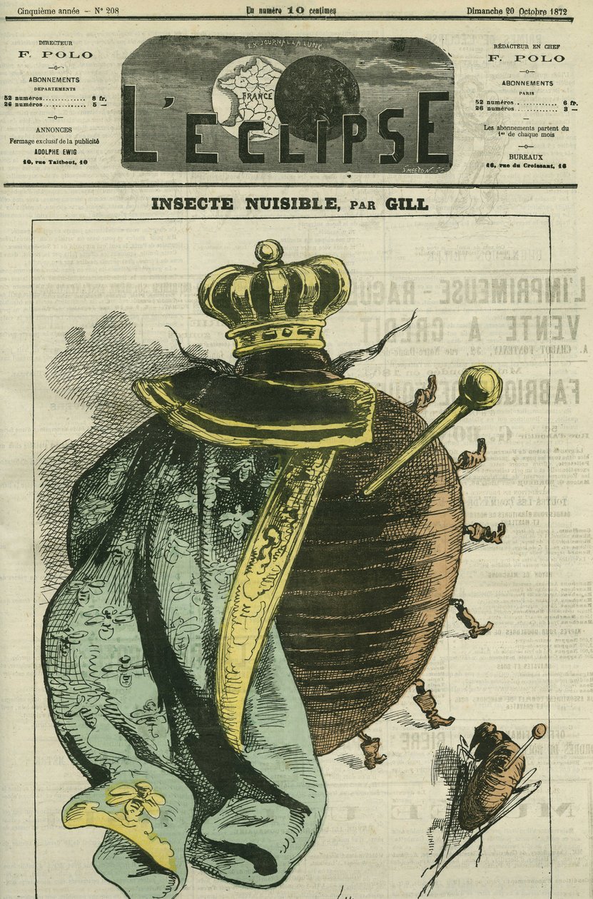 Insekt skadedyr, monarkiet i kakerlak til udstillingen af Cercle Agricole et Horticole du Luxembourg. Cover i "" L