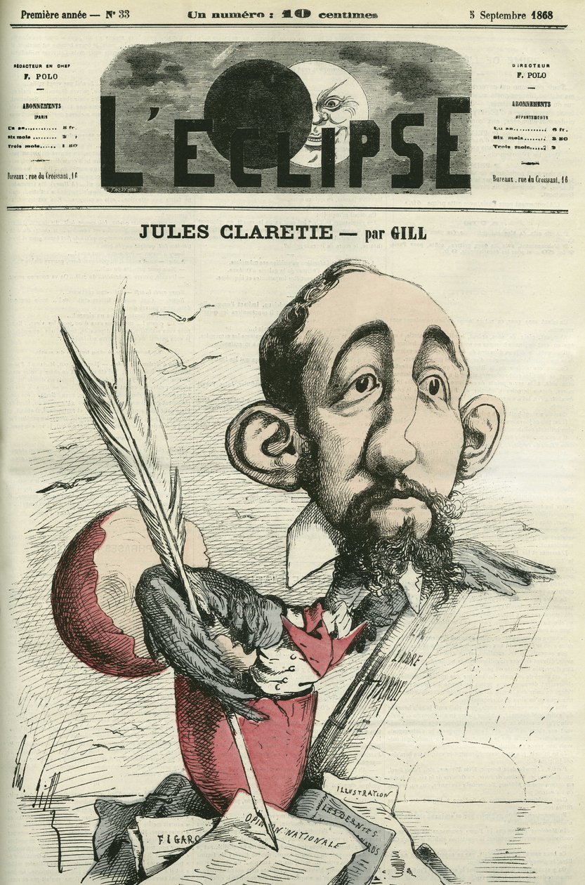 Jules Claretie (1840-1913), fransk romanforfatter, dramatiker og kritiker. Cover i "" L