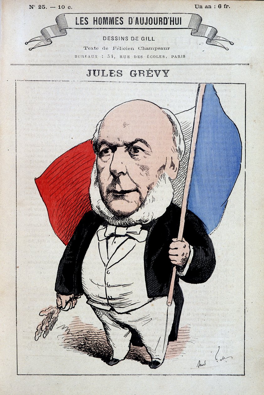 Jules Grevy med det franske flag - af Gill, i "Les hommes d