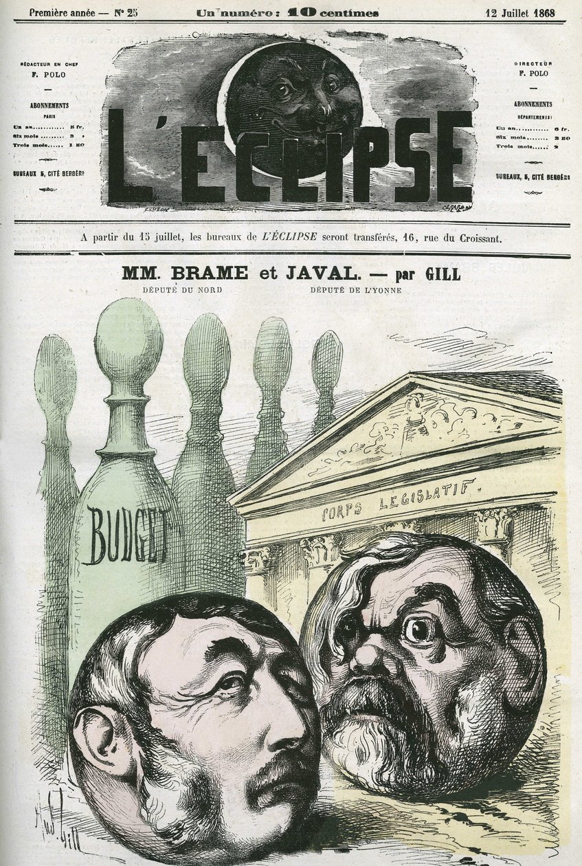 Jules Louis Joseph Brame (1808-1878) fransk politiker og Louis Emile Javal (1839-1907), fransk politimand. Cover i "" L