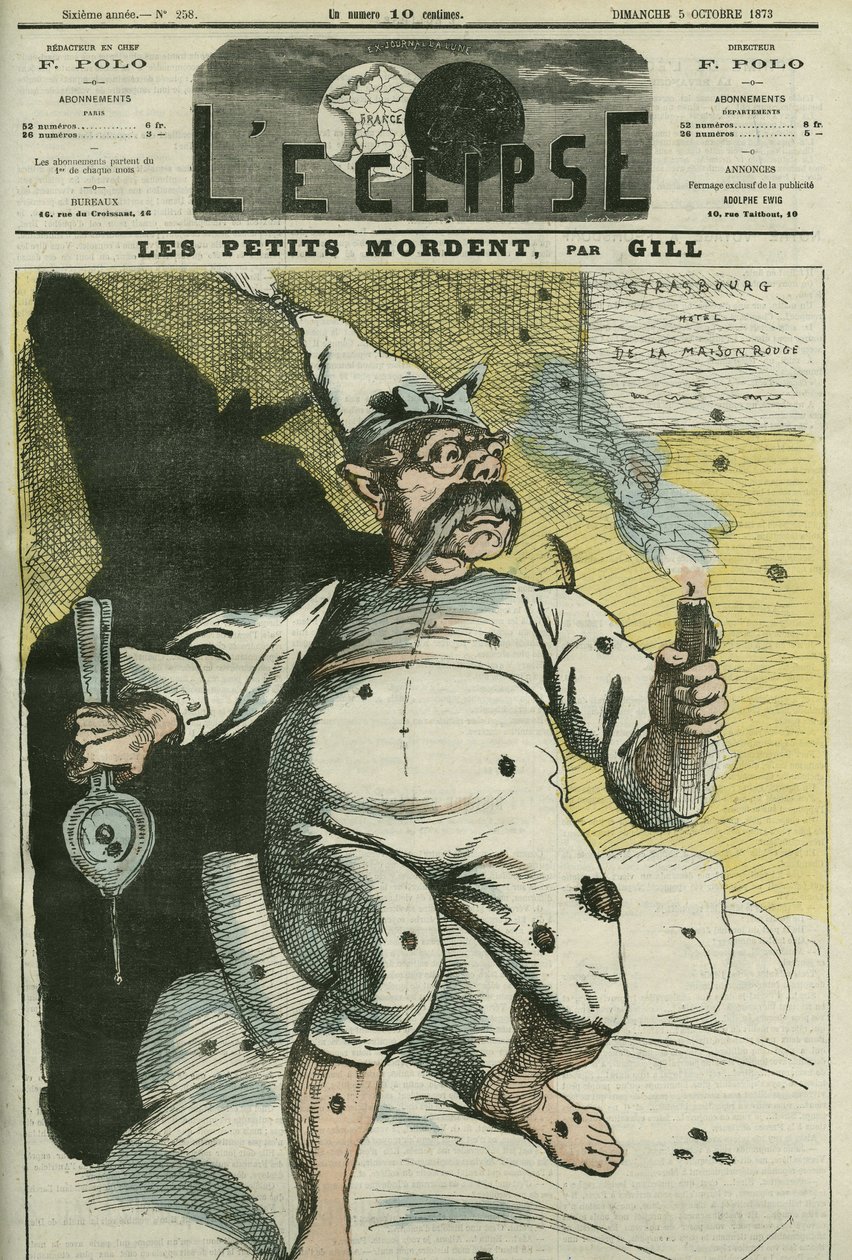 De små bider, karikatur af William I (1797-1888), konge af Preussen og kejser af Tyskland. Cover i "" L