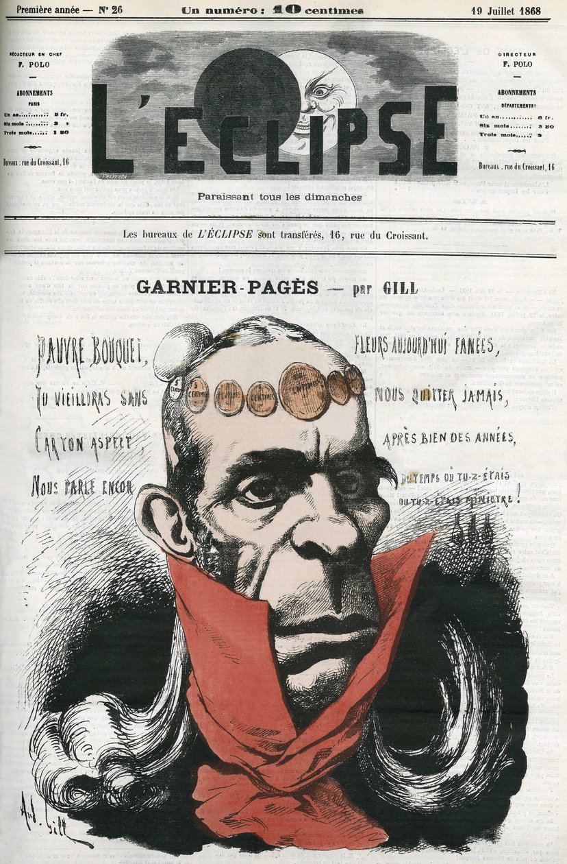Louis Antoine Garnier-Pages (Garnier Pages) (1803-1878), fransk politiker. Cover i "" L