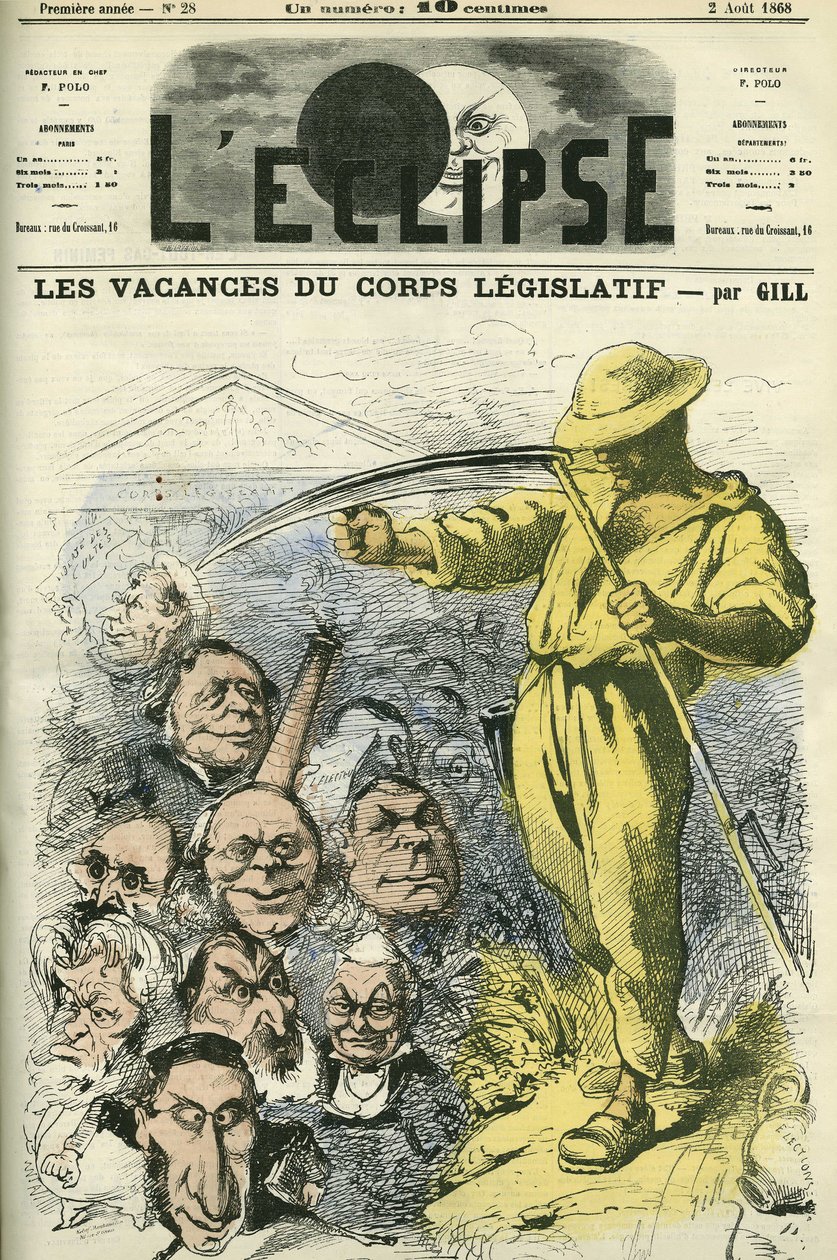 På helligdage for det lovgivende korps forlader deputerede fra nationalforsamlingen Palais Bourbon. Cover i "" L