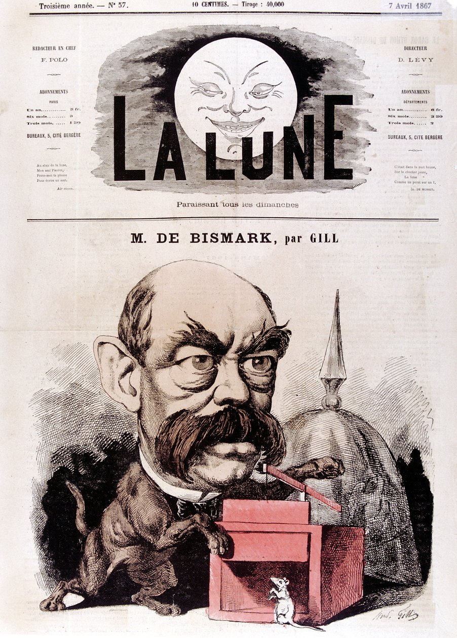 Otto von Bismarck tysk statsmand, da konservativ stedfortræder og inspektør for diger, 1867 af Andre Gill