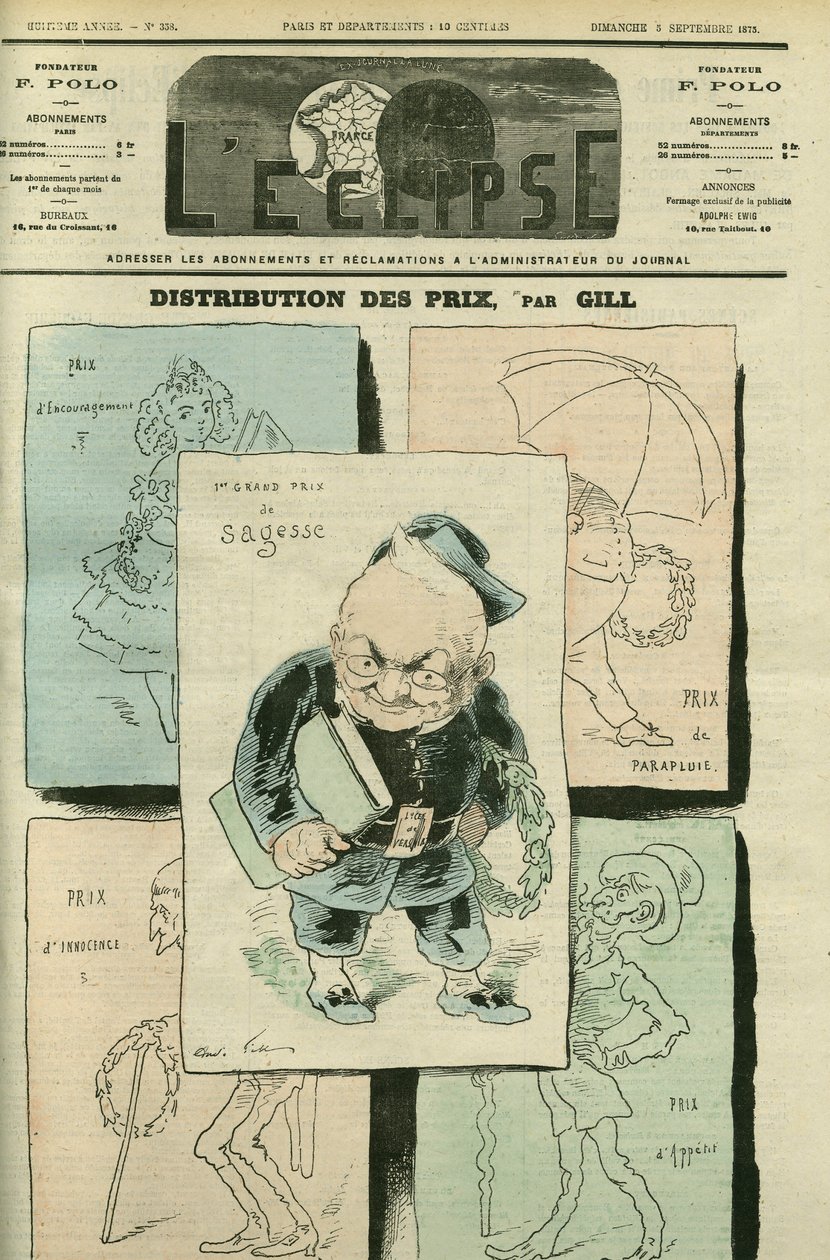 Portræt af Adolphe Thiers (1797-1877), fransk historiker og politiker. Cover i "" L
