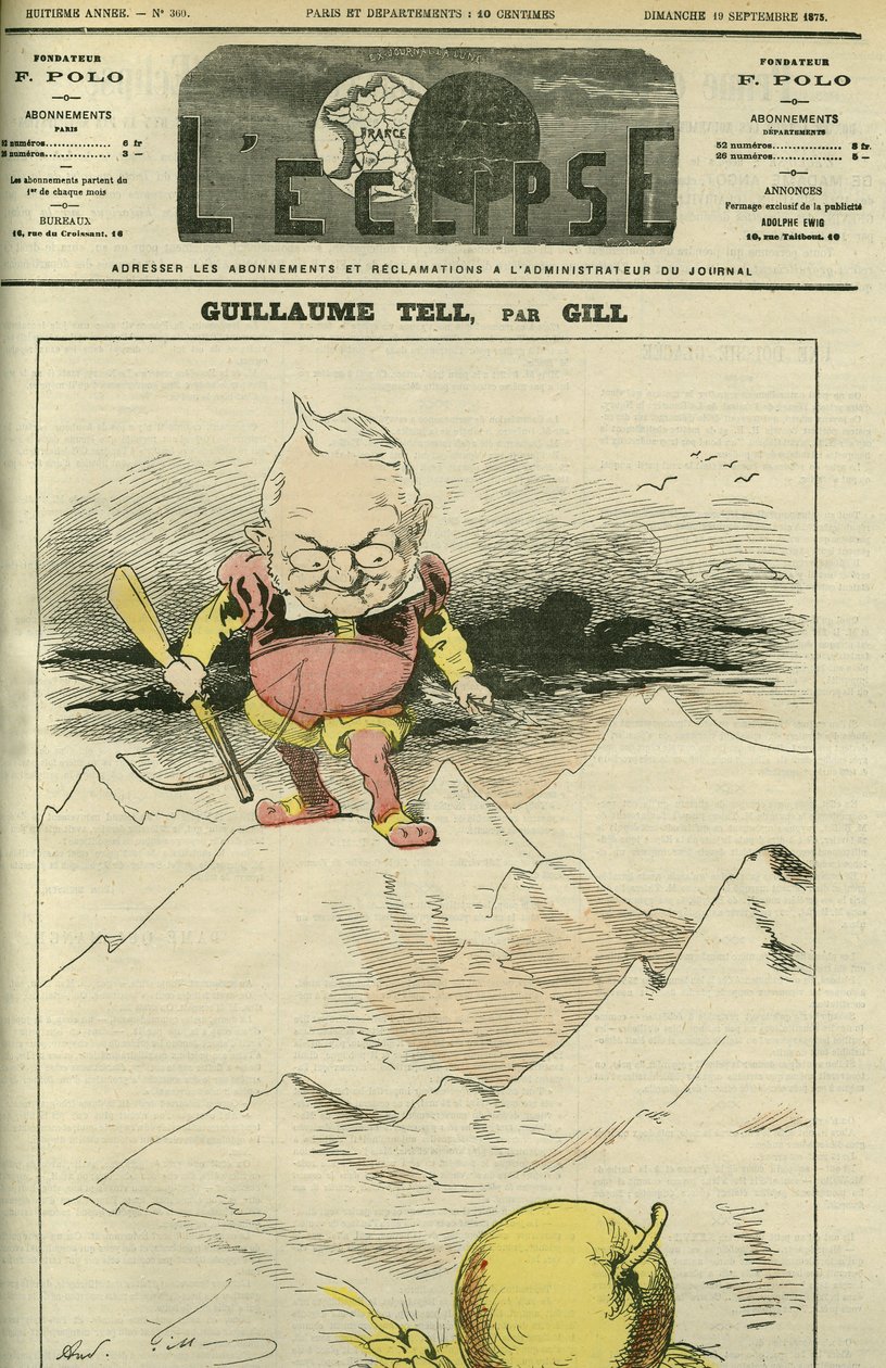 Portræt af Adolphe Thiers i Guillaume Tell (1797-1877), fransk historiker og politiker. Cover i "" L